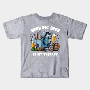 Weasel Brewing Beer is my therapy, Craft beer Brewing Kids T-Shirt